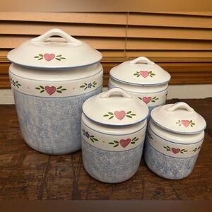 Floral Heart Ceramic Canister Set
